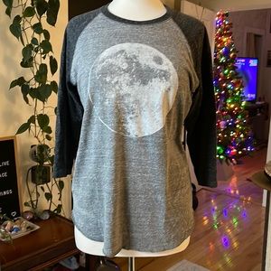 Moon baseball tee